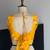 mustard organza printed lehenga choli with free size upto 44