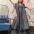 Grey digital printed muslin anarkali palazzo set with dupatta