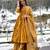Mustard digital printed muslin anarkali palazzo set with dupatta