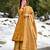 Mustard digital printed muslin anarkali palazzo set with dupatta