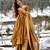 Mustard digital printed muslin anarkali palazzo set with dupatta