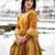 Mustard digital printed muslin anarkali palazzo set with dupatta