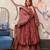 Maroon digital printed muslin anarkali palazzo set with dupatta