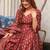 Maroon digital printed muslin anarkali palazzo set with dupatta