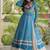White&Sky Cotton Readymade Navratri Lehenga Choli with Bandhej & Patch Work
