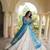 White&Sky Cotton Readymade Navratri Lehenga Choli with Bandhej & Patch Work