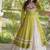 White&Lime Cotton Readymade Navratri Lehenga Choli with Bandhej & Patch Work