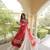 White&Red Cotton Readymade Navratri Lehenga Choli with Bandhej & Patch Work