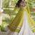 White&Lime Cotton Readymade Navratri Lehenga Choli with Bandhej & Patch Work