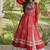 White&Red Cotton Readymade Navratri Lehenga Choli with Bandhej & Patch Work