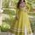 White&Lime Cotton Readymade Navratri Lehenga Choli with Bandhej & Patch Work