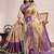 Golden zari work silk blend saree with blouse