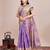 Lavender zari work silk blend saree with blouse