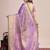 Lavender zari work silk blend saree with blouse