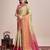 Pista green zari work silk blend saree with blouse