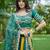Emerald&Mustard Cotton Readymade Navratri Lehenga Choli with Bandhej Lace Work