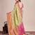 Pista green zari work silk blend saree with blouse