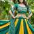 Emerald&Mustard Cotton Readymade Navratri Lehenga Choli with Bandhej Lace Work