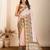 cream digital print malsin cotton blend saree with blouse