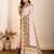 cream digital print malsin cotton blend saree with blouse