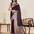 wine zari work satin saree with blouse
