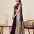 wine zari work satin saree with blouse
