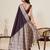 wine zari work satin saree with blouse