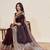 brown zari work satin saree with blouse