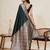 dark green work satin saree with blouse