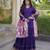 Purple rayon readymade anarkali suit with gotta patti & zari work