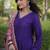 Purple rayon readymade anarkali suit with gotta patti & zari work