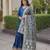 Blue rayon readymade anarkali suit with gotta patti & zari work
