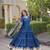 Blue rayon readymade anarkali suit with gotta patti & zari work