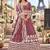 Purple net semi stitched lehenga choli with sequence & thread work