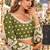 Green net semi stitched lehenga choli with sequence & thread work