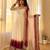 White&maroon georgette readymade anarkali suit with embroidery & sequence work