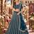 Teal-Blue georgette semi stitched lehenga choli with sequence & thread work