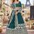 Teal-Blue net semi stitched lehenga choli with sequence & thread work