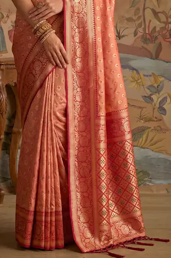 multicolour silk blend saree print veving wear saree