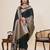 Dark green zari work satin silk saree with blouse