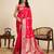 Red zari work jacquard saree with blouse