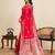 Red zari work jacquard saree with blouse