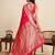 Red zari work jacquard saree with blouse