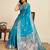 Blue zari work jacquard saree with blouse