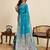 Blue zari work jacquard saree with blouse
