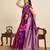 Purple zari work jacquard saree with blouse