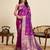 Purple zari work jacquard saree with blouse