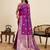 Purple zari work jacquard saree with blouse