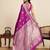 Purple zari work jacquard saree with blouse
