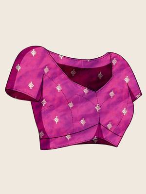 Purple zari work jacquard saree with blouse 5